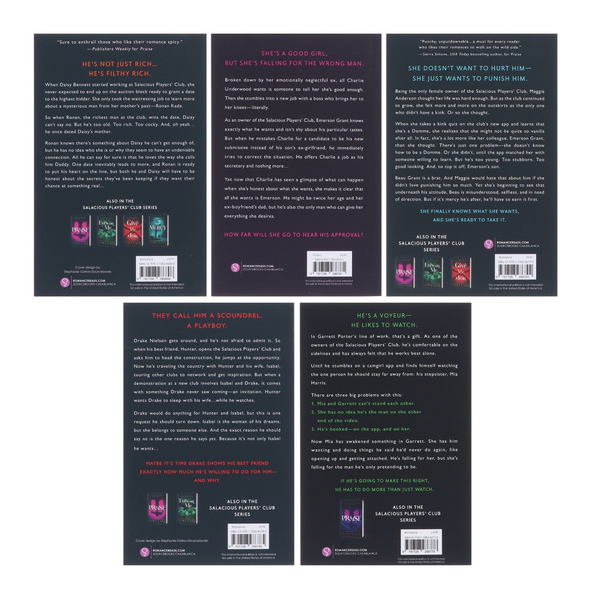 Salacious Players Club Series By Sara Cate 5 Books Collection Set - Fiction - Paperback Fiction Sourcebooks, Inc