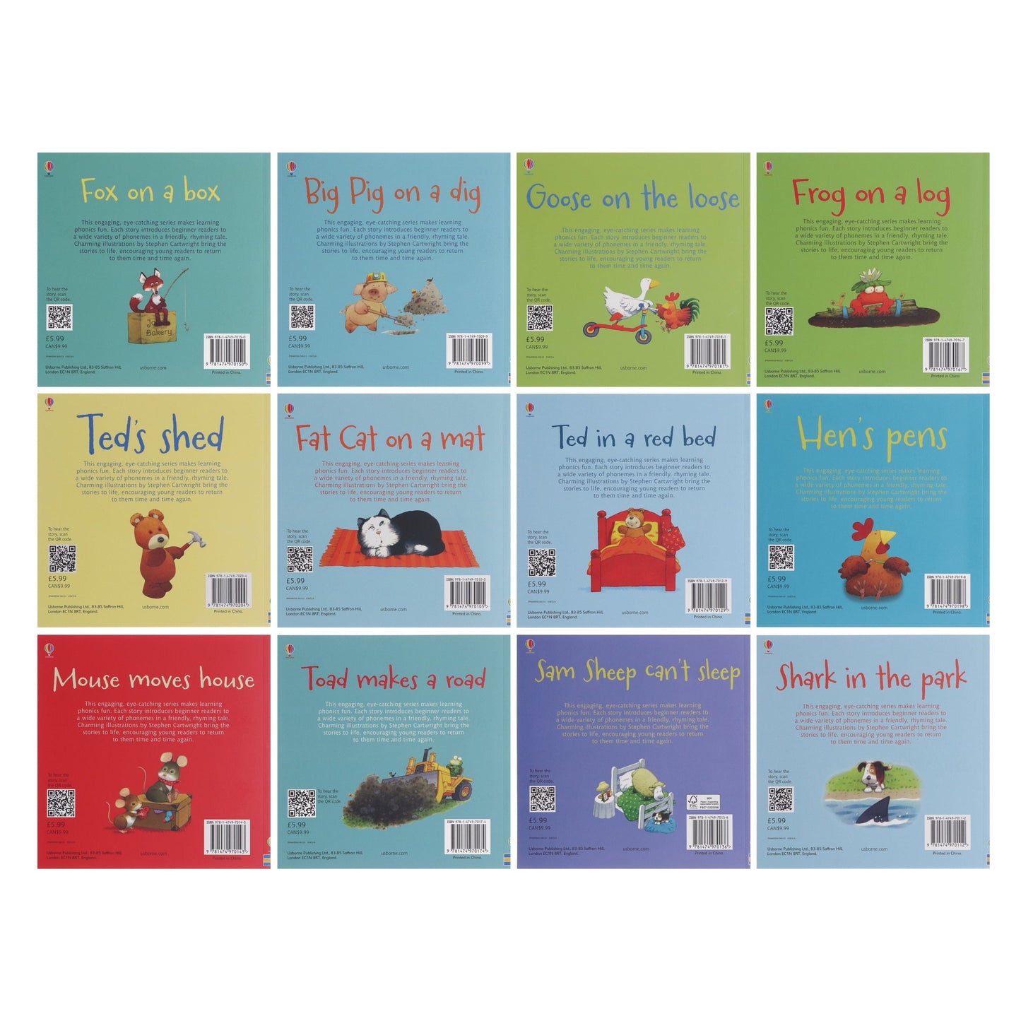 Usborne Phonics Readers 12 Books Collection Box Set - Ages 2-6 - Paperback B2D DEALS Usborne Publishing Ltd