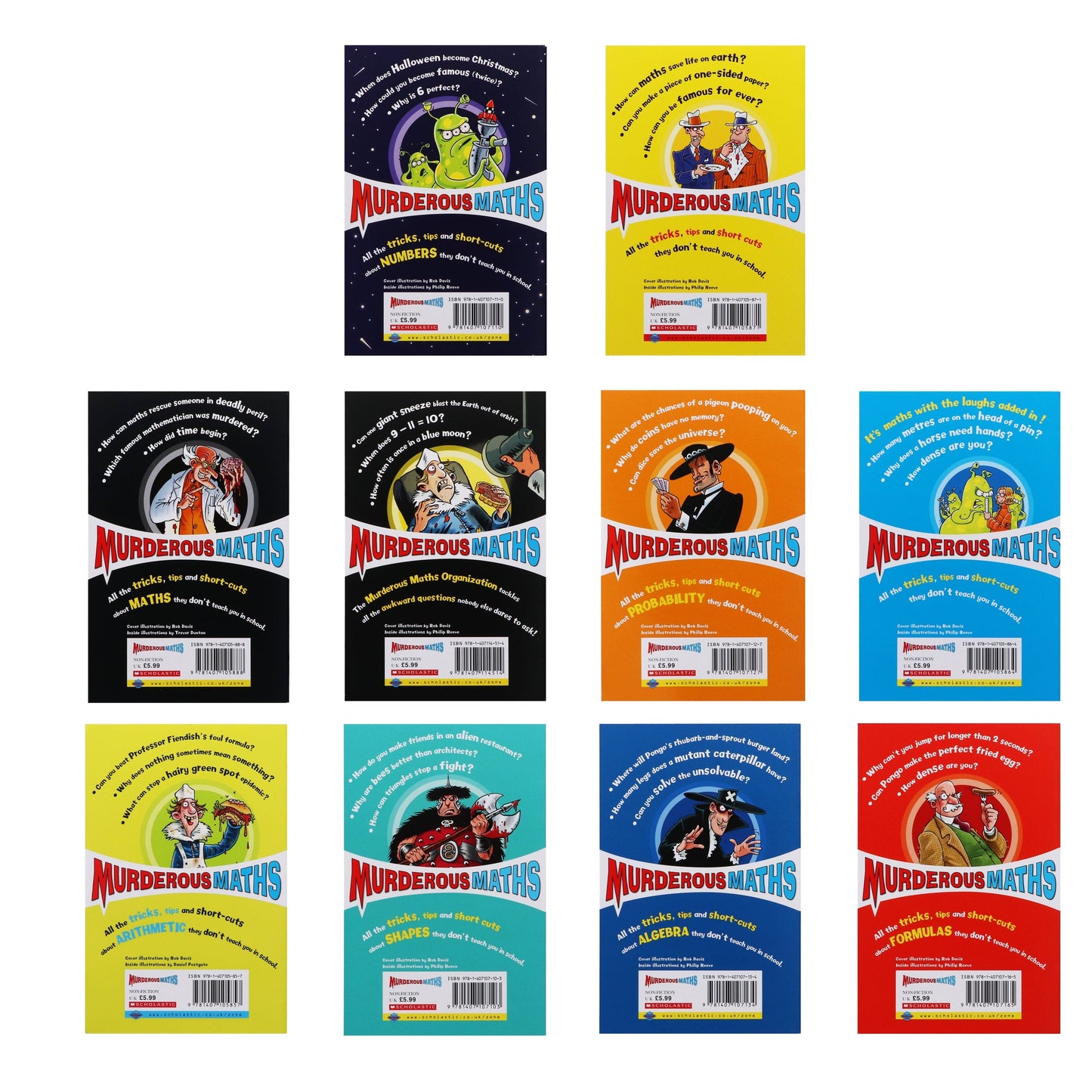 Murderous Maths Collection 10 Books Box Set by Kjartan Poskitt - Ages 8-12 - Paperback