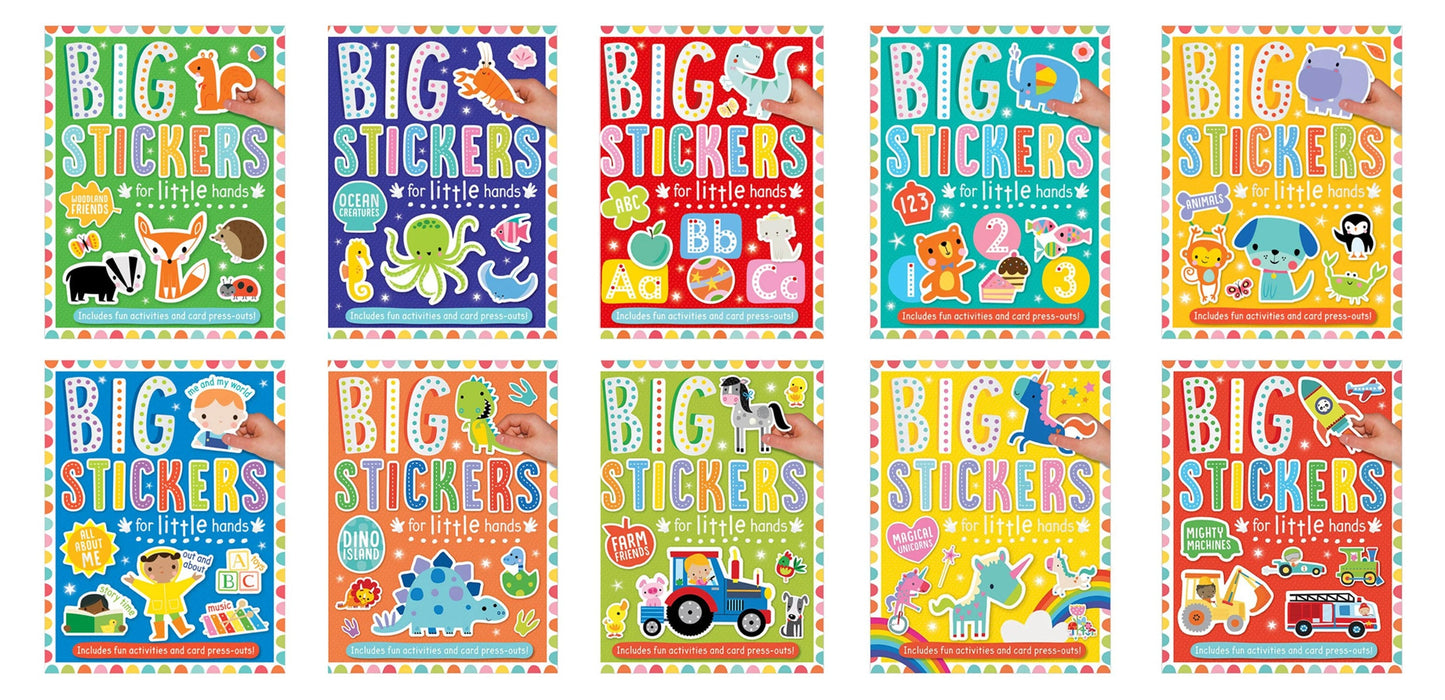 Big Stickers for Little Hands Assortment 10 Books Collection Set - Ages 3+ - Paperback