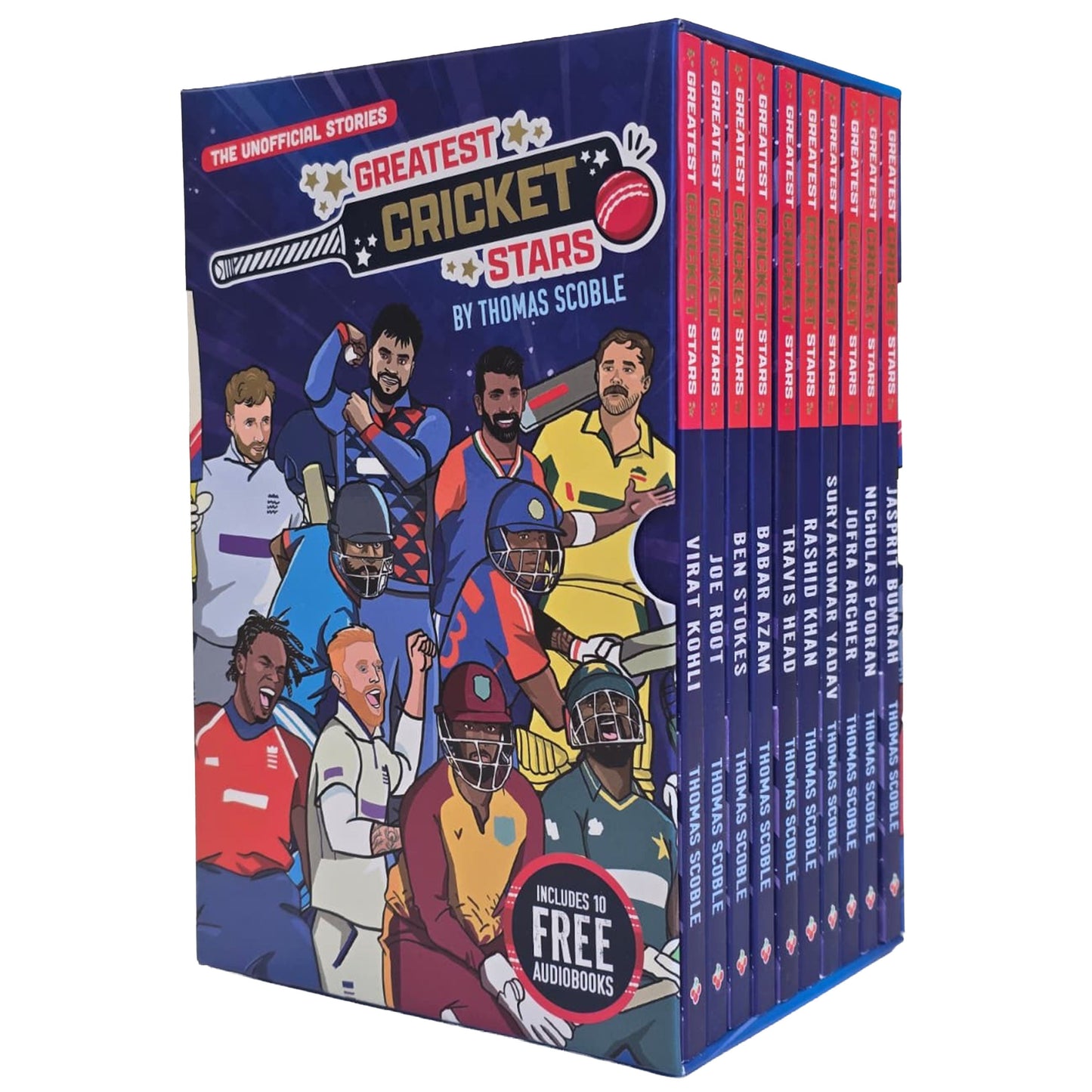 The Greatest Cricket Stars by Thomas Scoble 10 Books Collection Box Set (Includes Free Audiobooks)- Ages 7-9 - Paperback