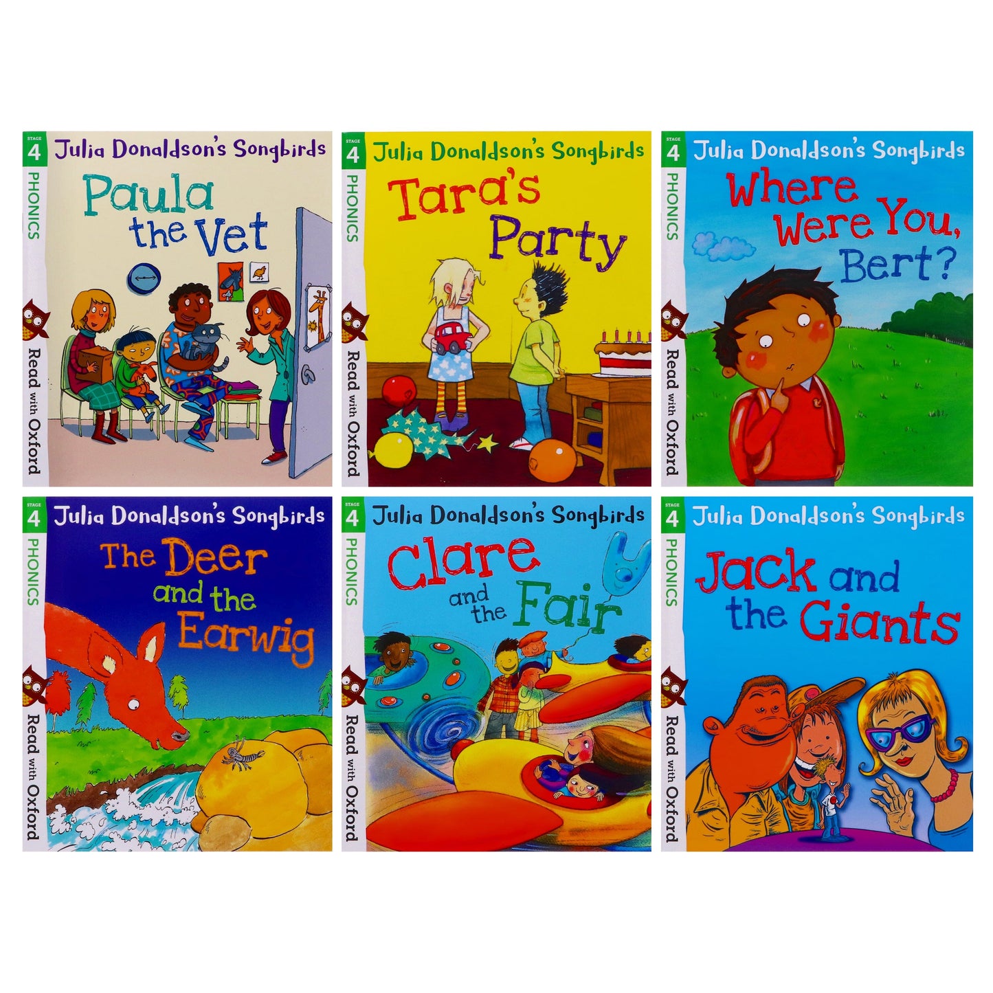Julia Donaldson 的《Songbirds Phonics：牛津閱讀》1-4 階段 36 冊套裝 - 適合 0-5 歲兒童 - 平裝