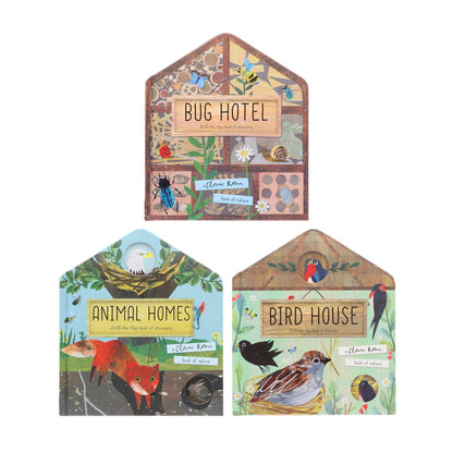 A Clover Robin Book of Nature Series 3 Books Lift-the-flap Collection Set (Bird House, Bug Hotel & Animal Homes)- Ages 0-5 - Board Book B2D DEALS Little Tiger Press Group