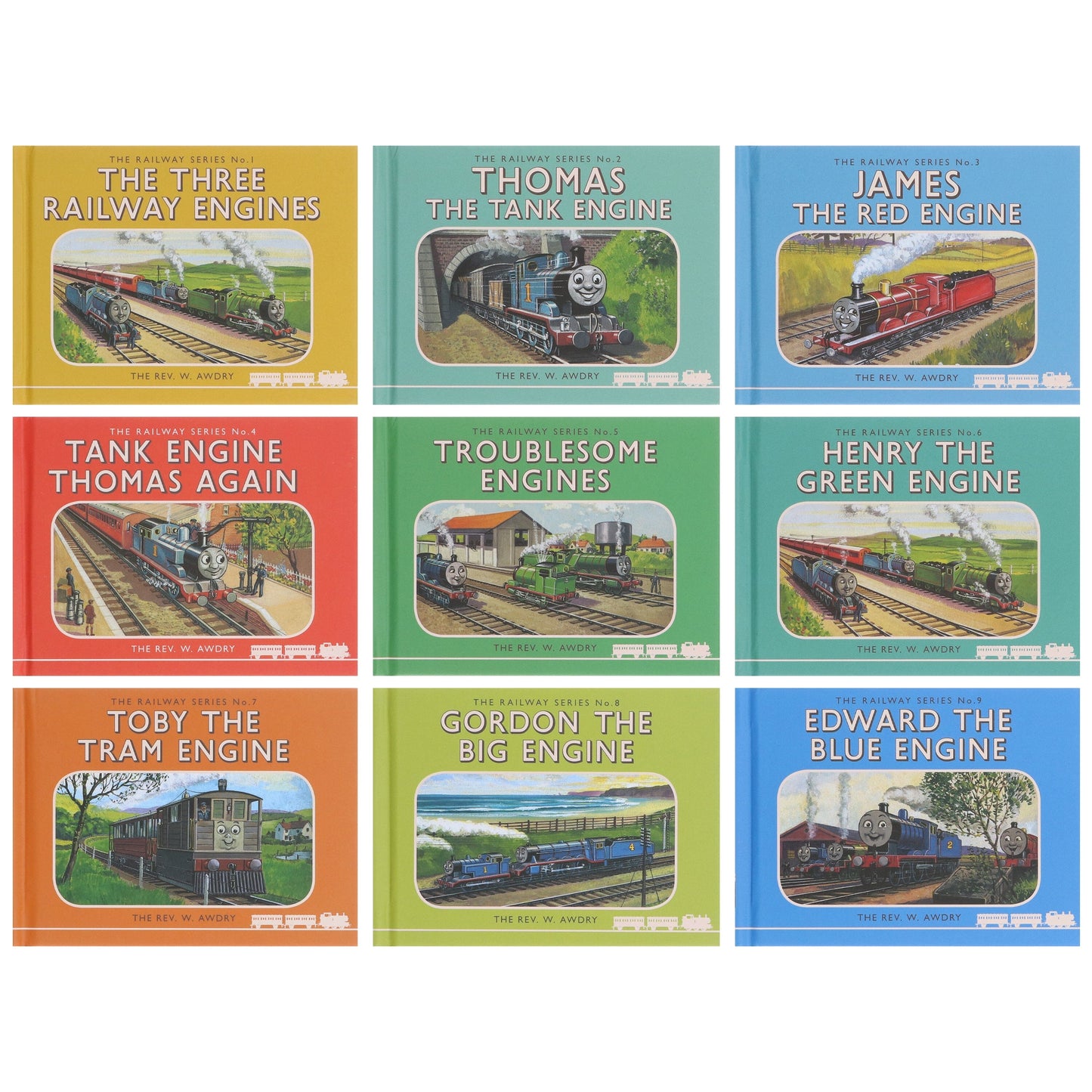 湯瑪士小火車：經典圖書館 - 鐵路系列，作者：Rev. W. Awdry，26 本合集盒裝 - 適合 5 歲以上兒童 - 精裝