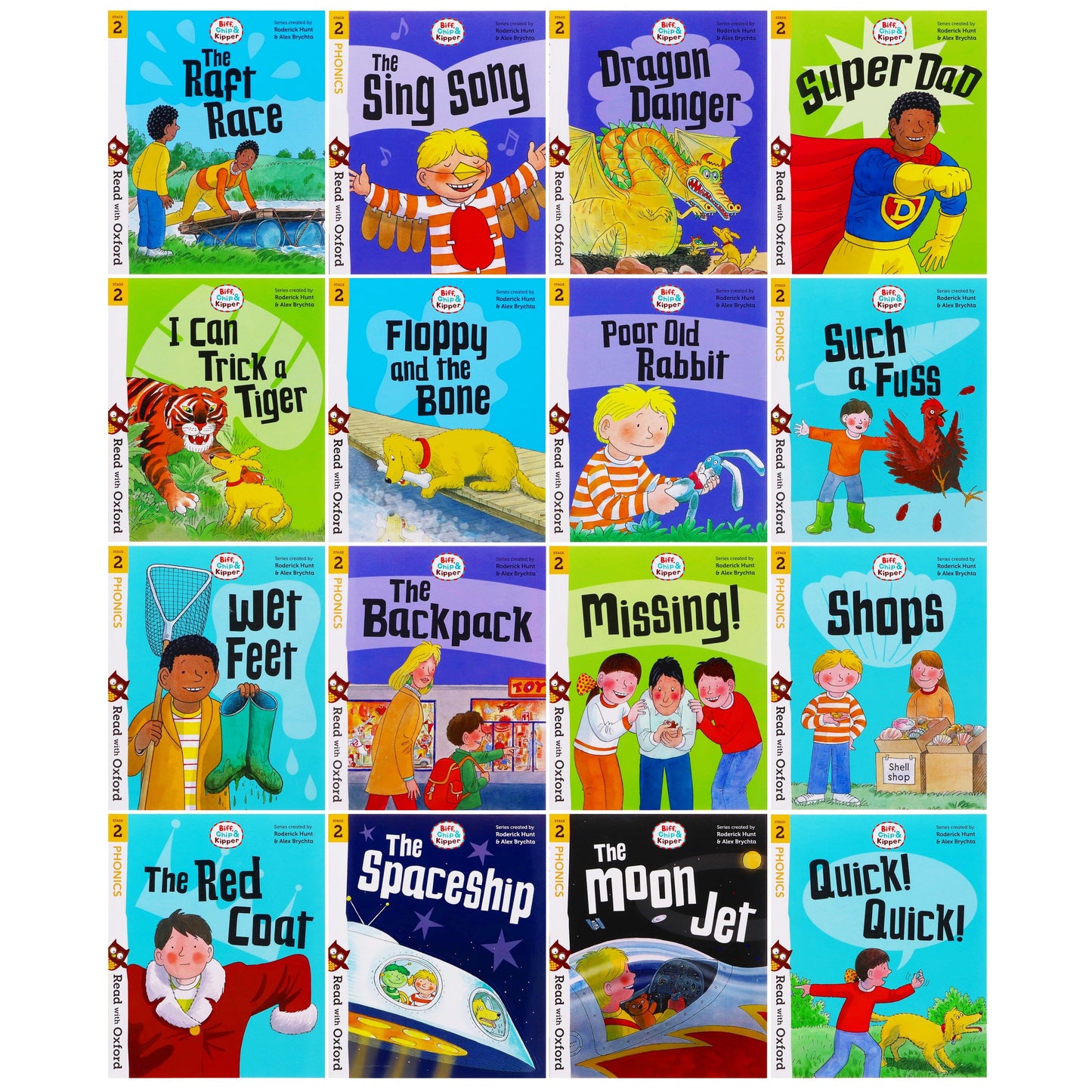 Biff, Chip and Kipper: Read with Oxford Stage 2 16 Books Collection Set by Roderick Hunt - Age 4+ - Paperback 5-7 Oxford University Press