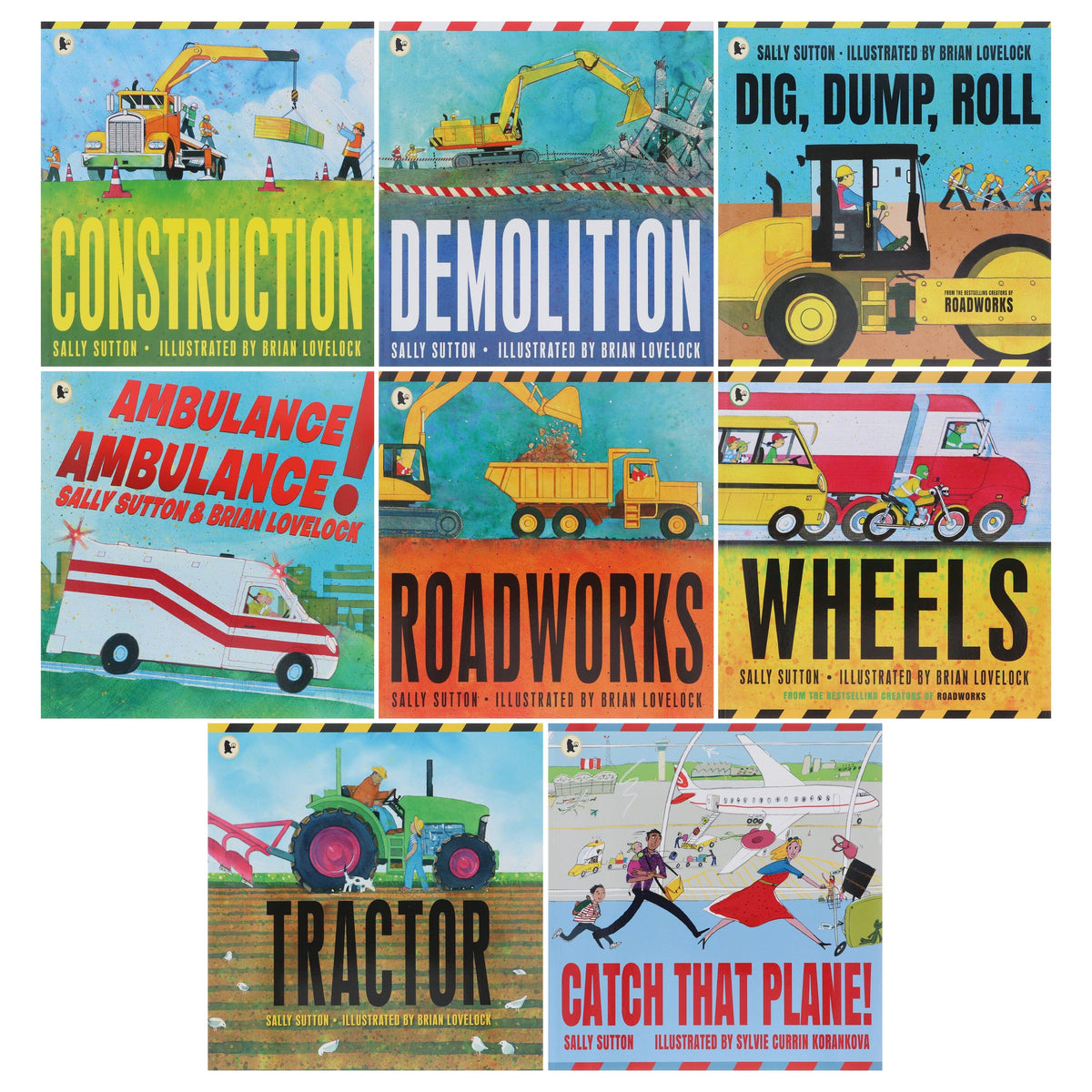 The Construction Crew Series By Sally Sutton Illustrated 8 Picture Books Collection Set - Ages 2-6 - Paperback