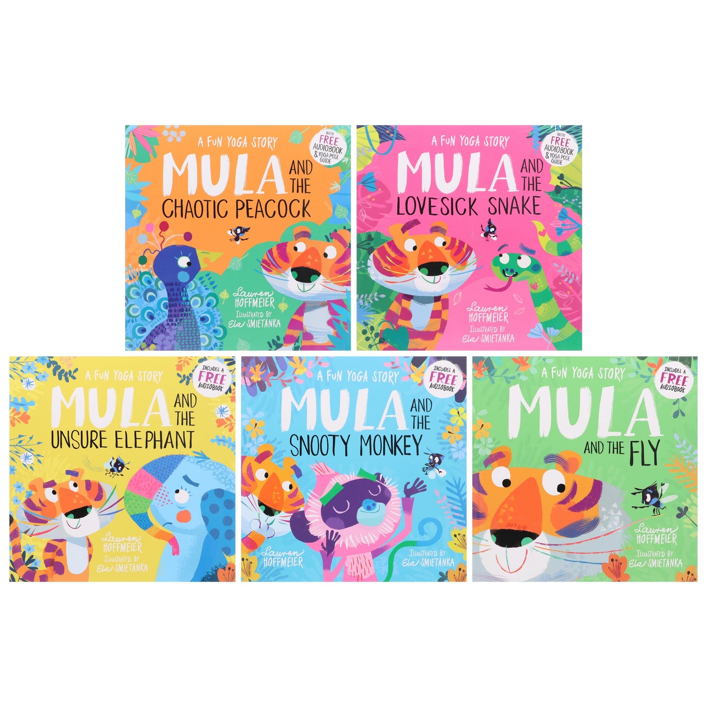 Mula and the Fly Animal Fun Yoga Stories 5 Picture Books Collection Set - Ages 3-6 - Paperback