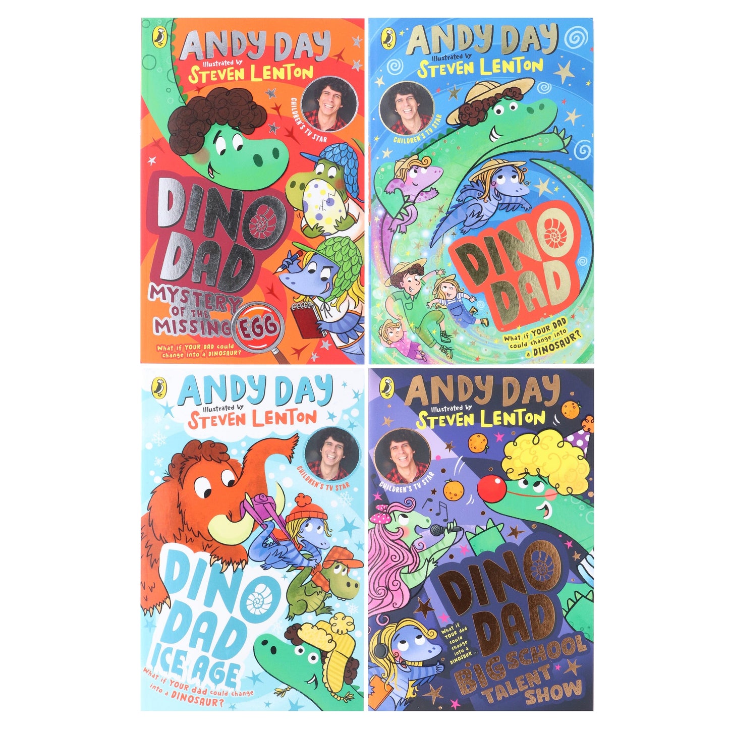 Dino Dad Series by Andy Day Illustrated 4 Books Collection Set - Ages 4-8 - Paperback