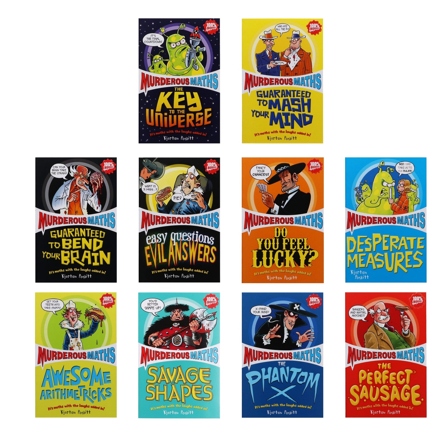 Murderous Maths Collection 10 Books Box Set by Kjartan Poskitt - Ages 8-12 - Paperback