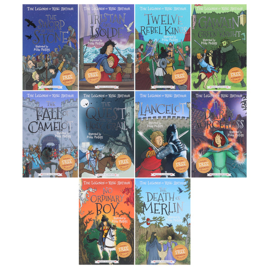 The Legends Of King Arthur Easy Classic 10 Books Box Set By Tracey Mayhew - Ages 7-9 - Paperback