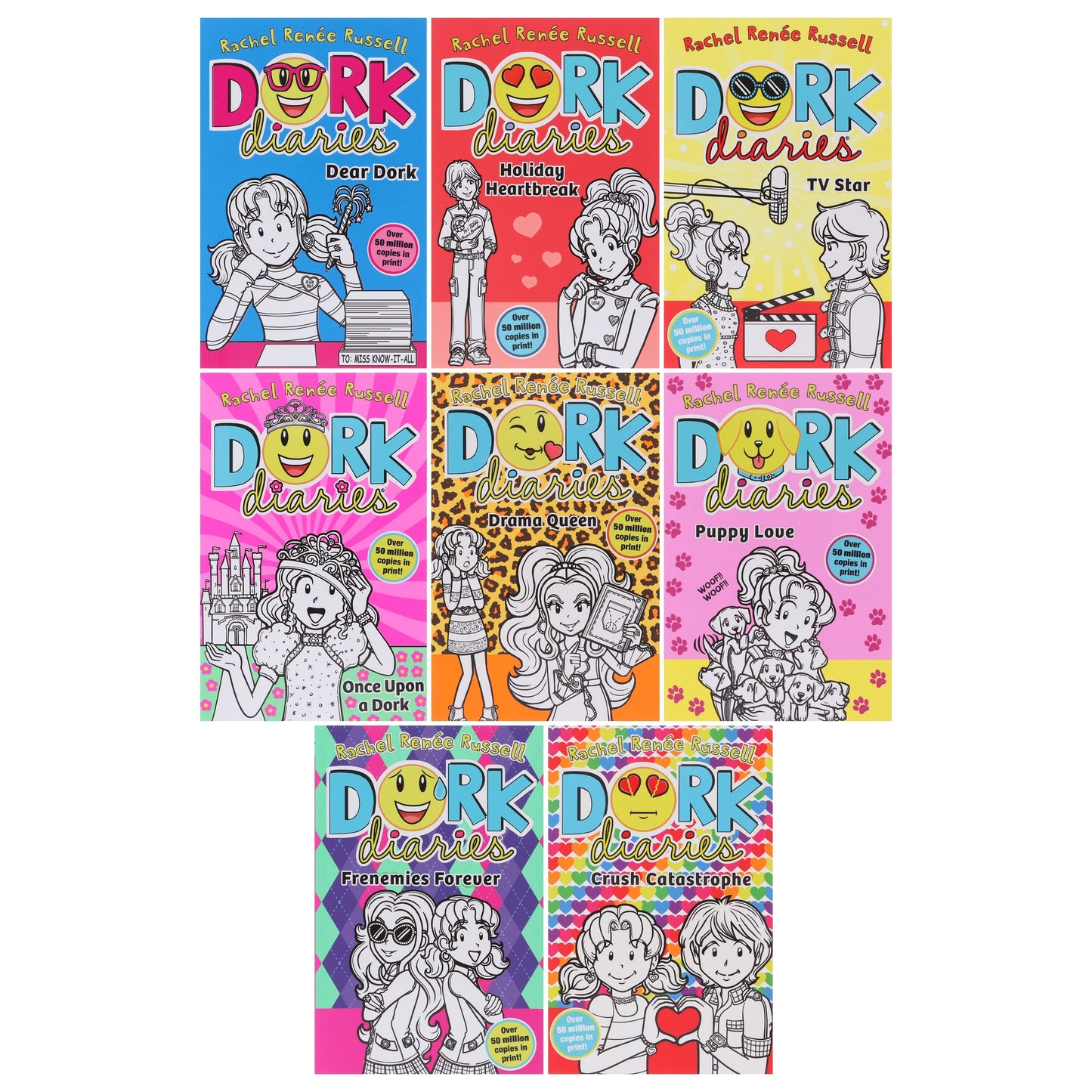 Dork Diaries Series (Vol. 5-12) By Rachel Renee Russell 8 Books Collection Set - Ages 9-14 - Paperback
