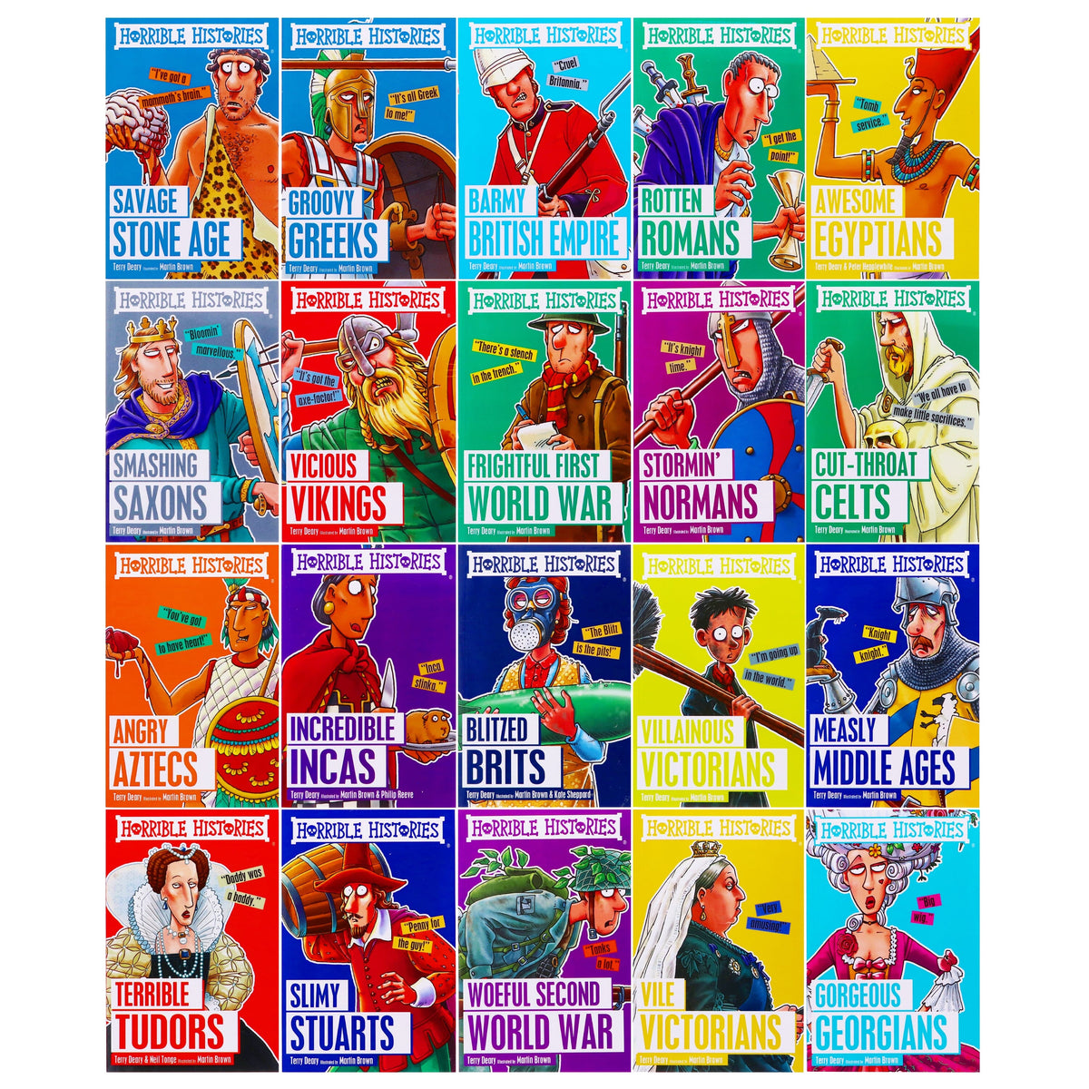 Horrible Histories Blood Curdling 20 Books Collection By Terry Deary - Ages 9-14 - Paperback