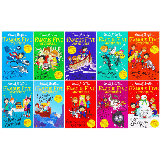 The Famous Five Adventures Short Story Collection By Enid Blyton 10 Colour Books Box Set - Ages 9-11 - Paperback