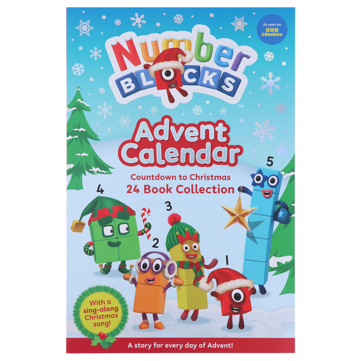 Numberblocks Advent Calendar - Countdown to Christmas 24 Story Books Collection (With sing-along Christmas song!) - Ages 3+ - Hardback