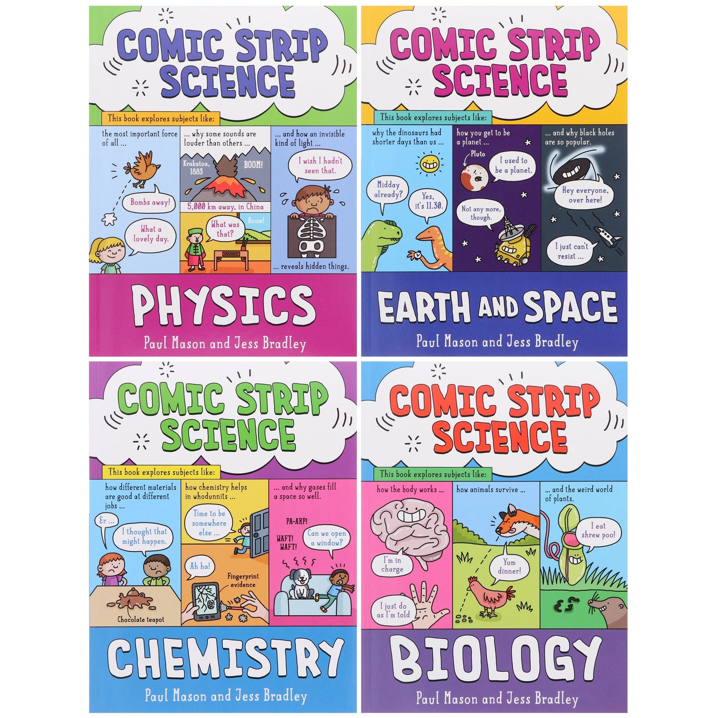 Comic Strip Science Series By Paul Mason: 4 Picture Books Collection Set - Ages 8+ - Paperback 7-9 Hachette