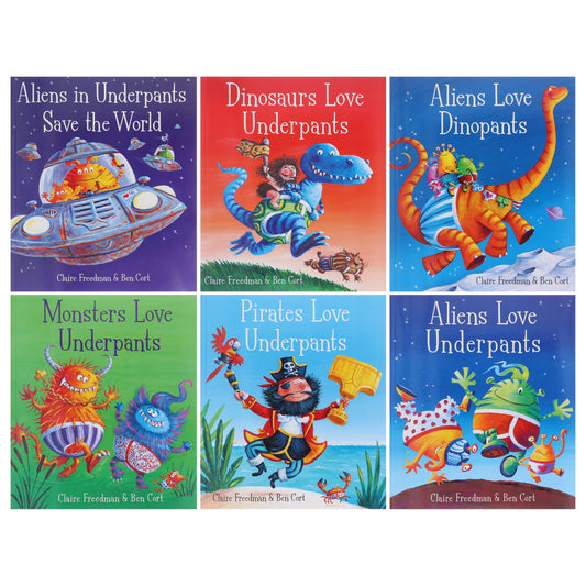 Aliens Love Underpants 6 Book Set Collection By Claire Freedman & Ben Cort - Age 5-7 - Paperback 5-7 Simon & Schuster Ltd