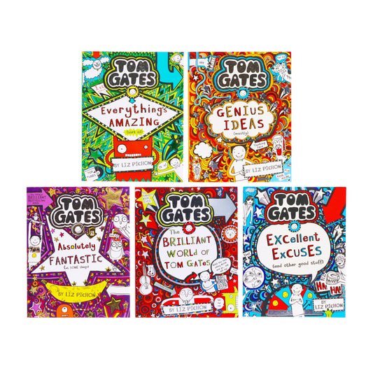Tom Gates Series by Liz Pichon 1-5 Collection 5 Books Set - Ages 9-14 - Paperback