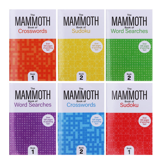 The Mammoth Book Of Crosswords, Word Searches And Sudoku 6 Books Collection Set - Non Fiction - Paperback Non-Fiction Michael O'Mara Books Ltd