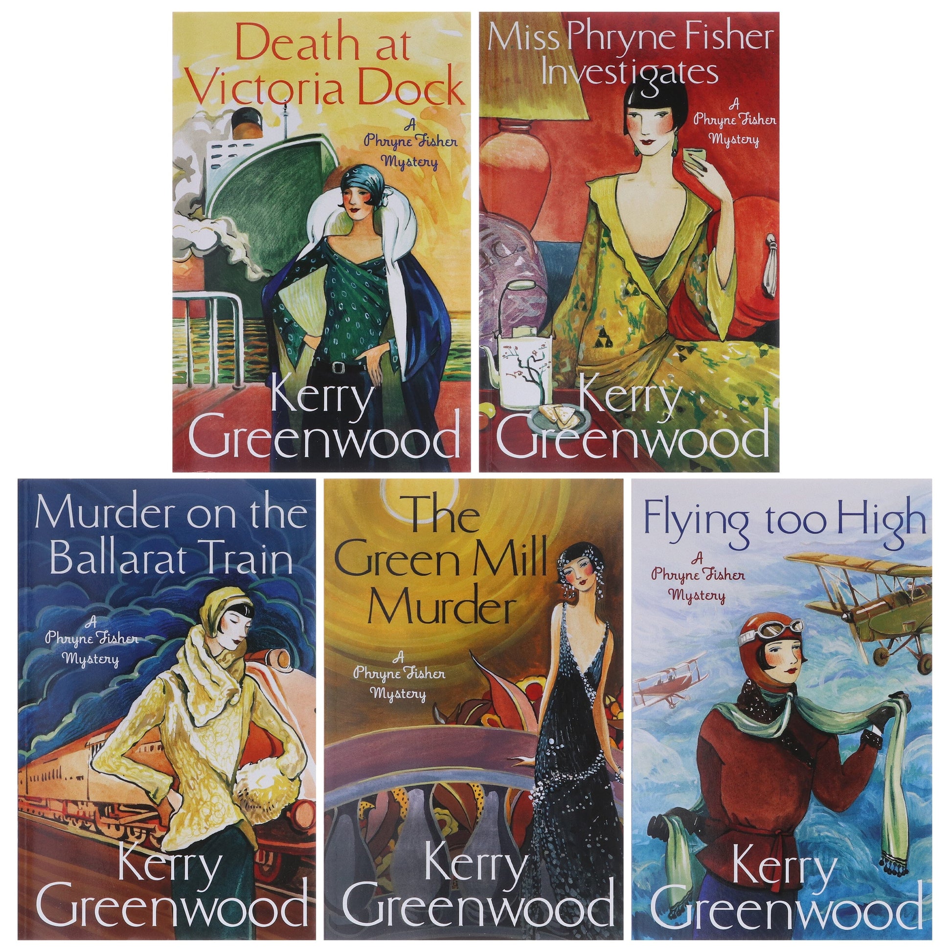 Miss Phryne Fisher Investigates By Kerry Greenwood 5 Books Collection Set - Fiction - Paperback Fiction Constable