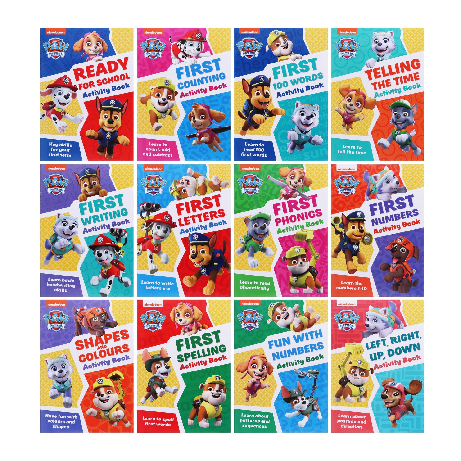 Paw Patrol Get set for school Activity Books By Collins 12 Books Collection Set - Ages 3-4 - Paperback 0-5 HarperCollins Publishers