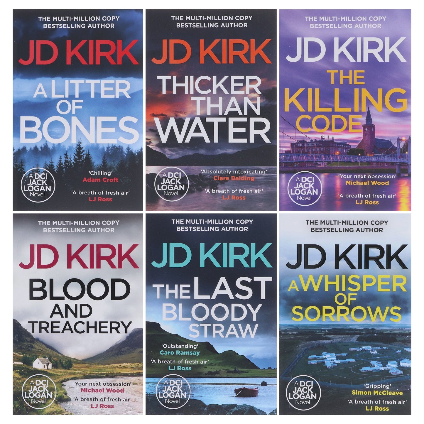 DCI Logan Crime Thrillers Series by JD Kirk 6 Books Collection Set (Book 1-6) - Fiction - Paperback