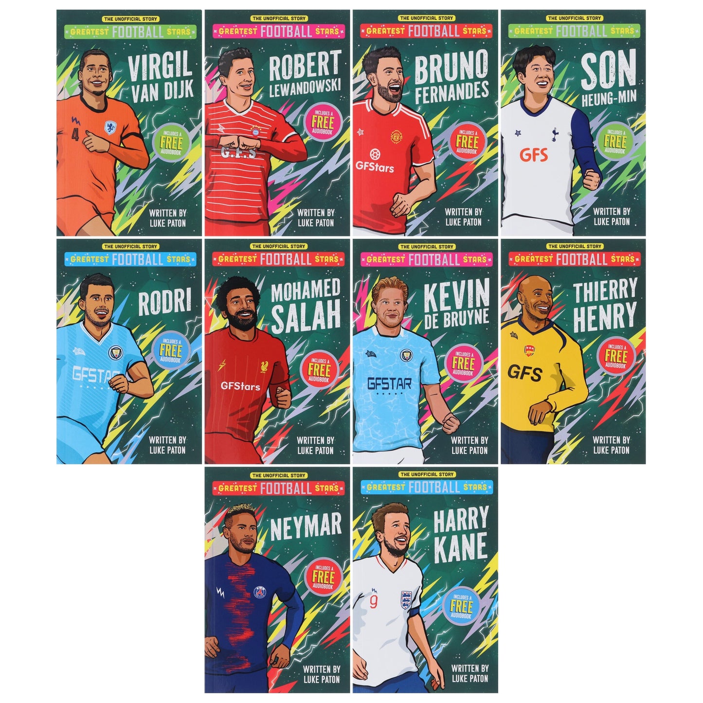 The Greatest Football Stars (Volume 2) by Luke Paton 10 Books Collection Box Set (Includes 10 Free Audiobooks!) - Ages 7-9 - Paperback