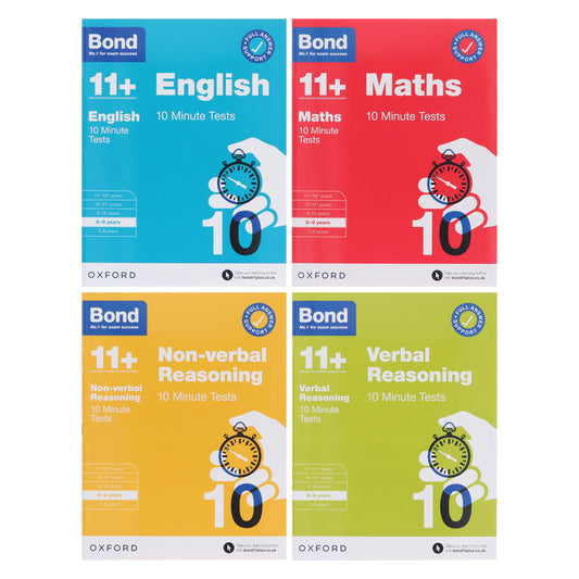 Bond 11+ 快速 10 分鐘測驗（8-9 歲）牛津四書合輯 - 平裝