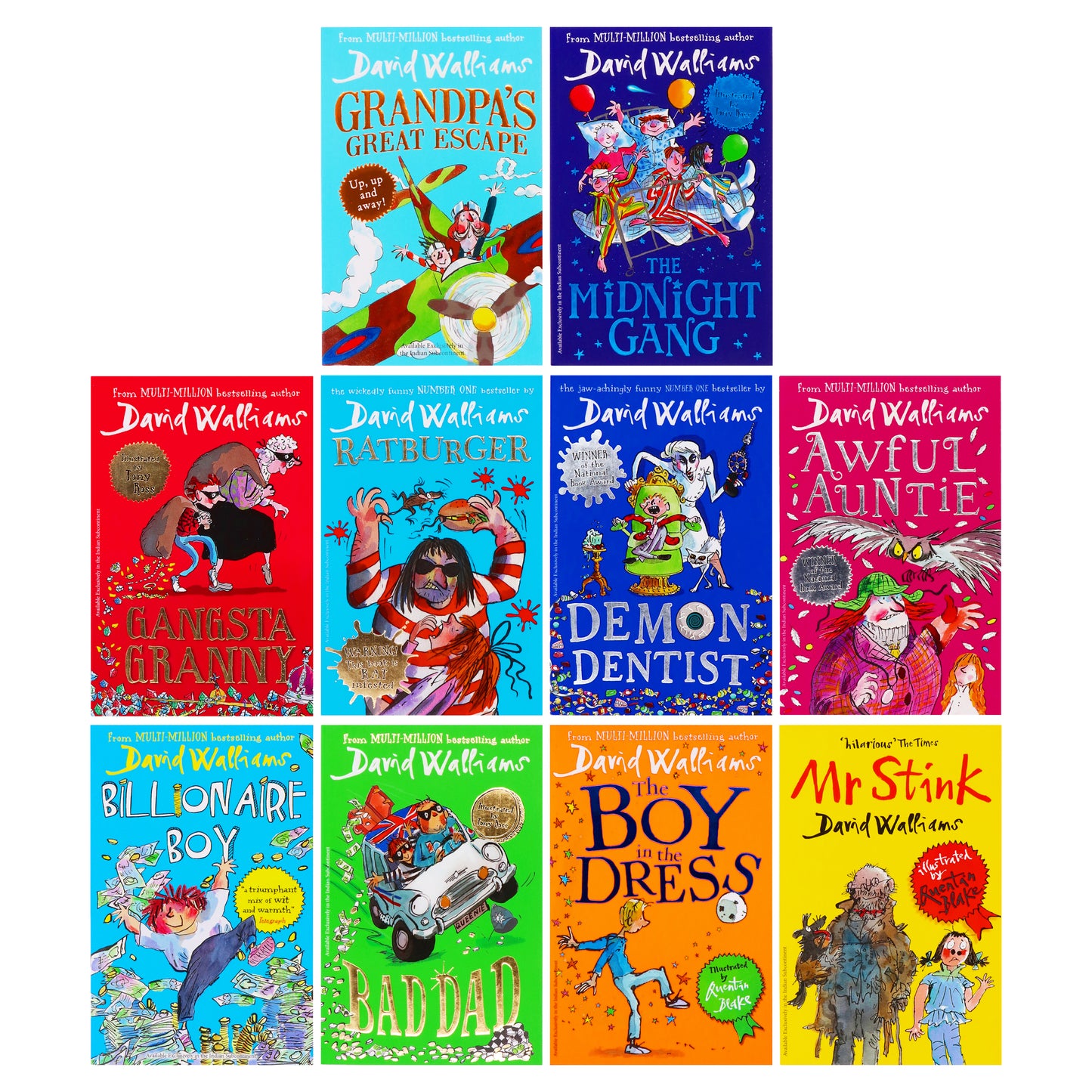 The World of David Walliams - The Terrific Ten! Mega-Massive 10 Books Collection Set - Ages 7-14 - Paperback