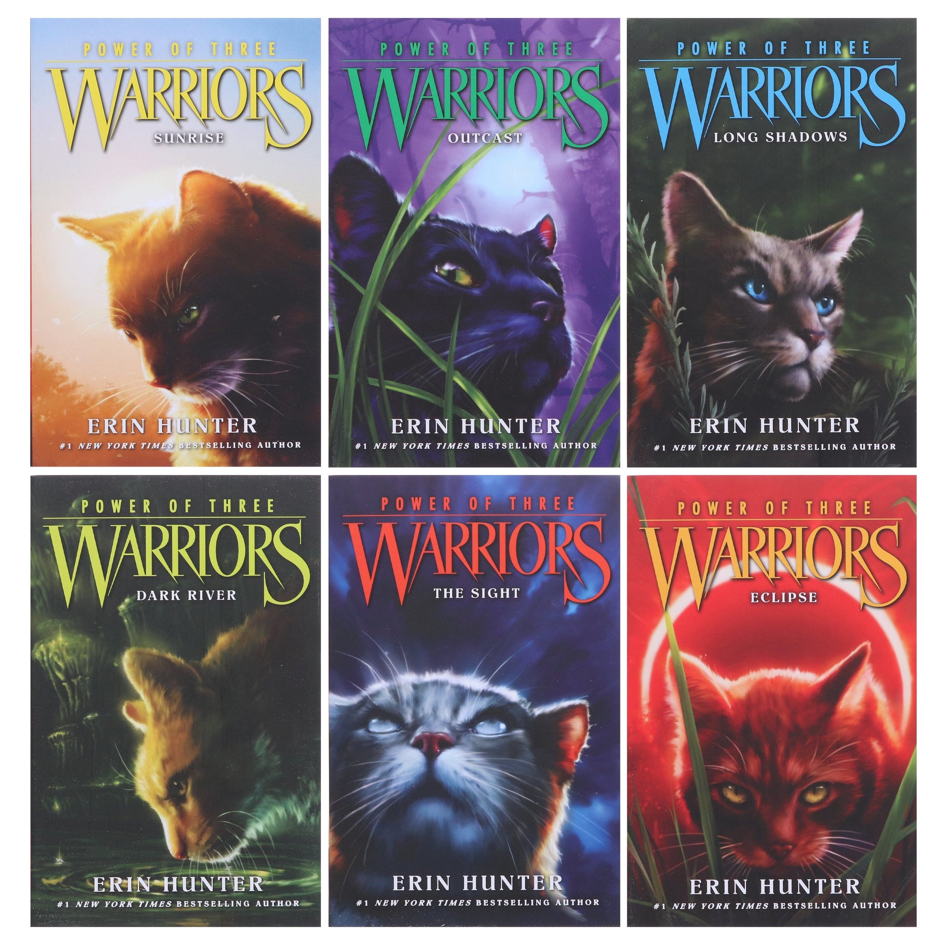 Warriors: The Power of Three Collection by Erin Hunter 6 Books Collection Set - Ages 8-12 - Paperback 9-14 HarperCollins Publishers