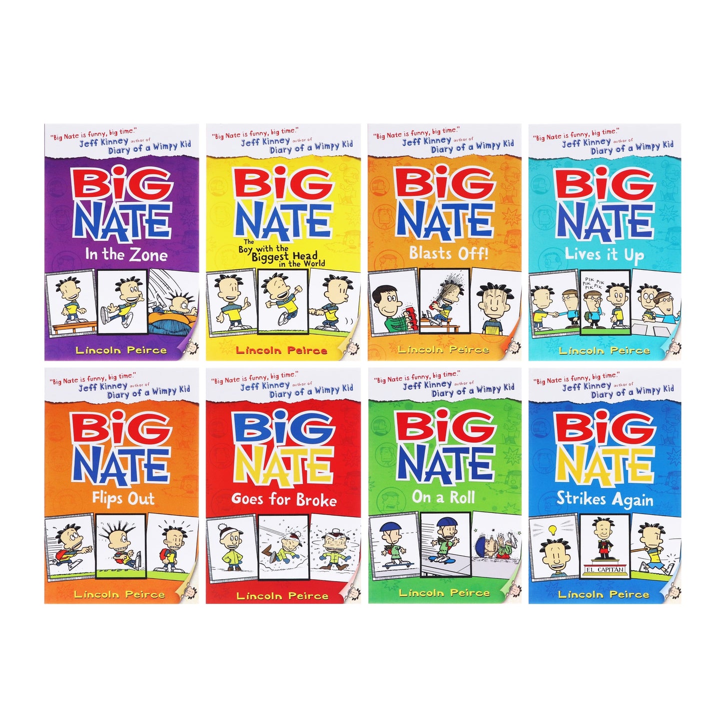 The Big Nate Collection Series by Lincoln Peirce 8 Books Box Set - Ages 9-14 - Paperback 9-14 HarperCollins Publishers