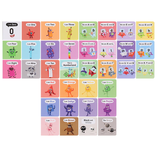 A Case of Numberblocks, Alphablocks & Colourblocks 36 Mini Books Collection Set - Ages 0-5 - Board Book