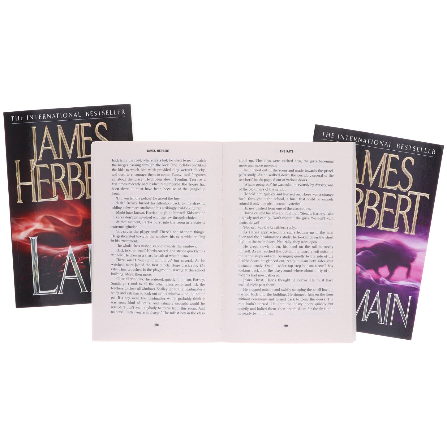 詹姆斯赫伯特 (James Herbert) 著《老鼠三部曲》3 冊套裝（《領域》、《巢穴》、《老鼠》）- 小說 - 平裝本