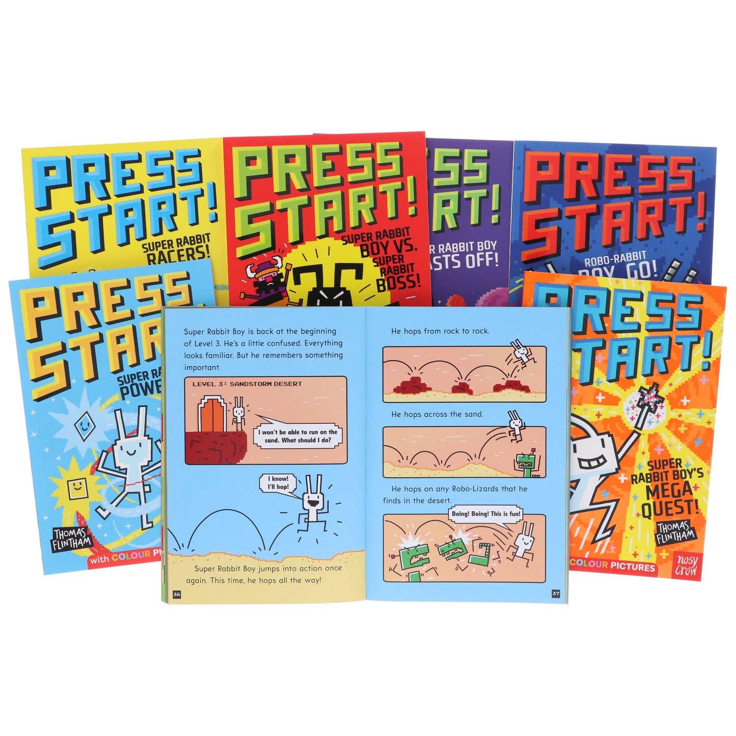 Press Start! Series by Thomas Flintham 7 Books Full-Colour Graphic Novels Collection Set - Ages 5+ - Paperback