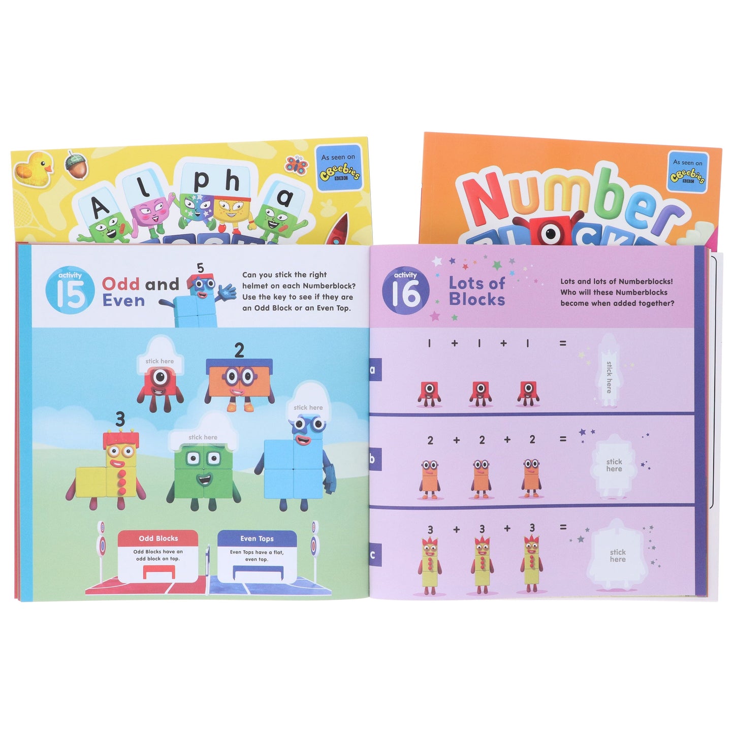 Numberblocks 趣味著色貼紙活動書籍合集 3 冊 - 適合 3 歲以上兒童 - 平裝
