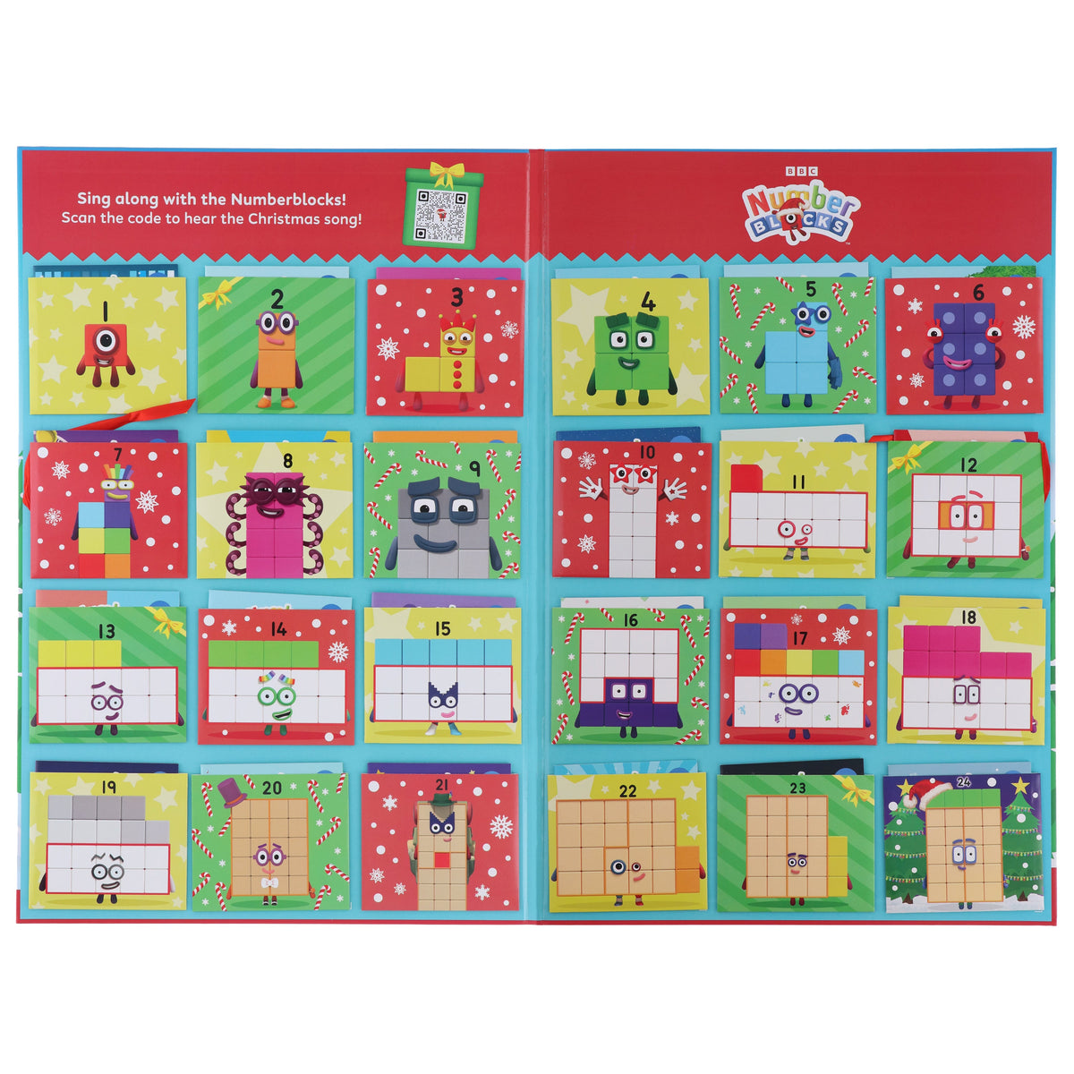 Numberblocks Advent Calendar - Countdown to Christmas 24 Story Books Collection (With sing-along Christmas song!) - Ages 3+ - Hardback