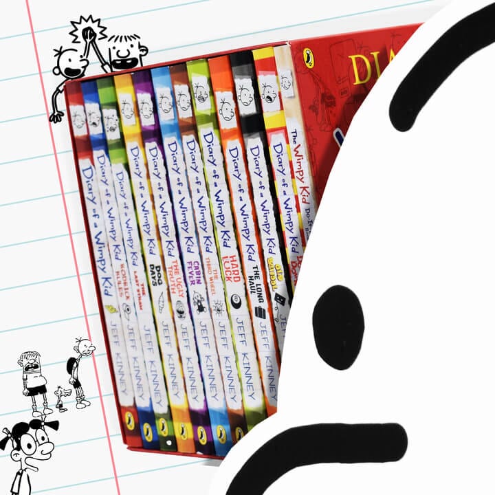 Diary of a Wimpy Kid Box of Books by Jeff Kinney 12 Book Collection Set - Ages 7-12 - Paperback 7-9 Penguin