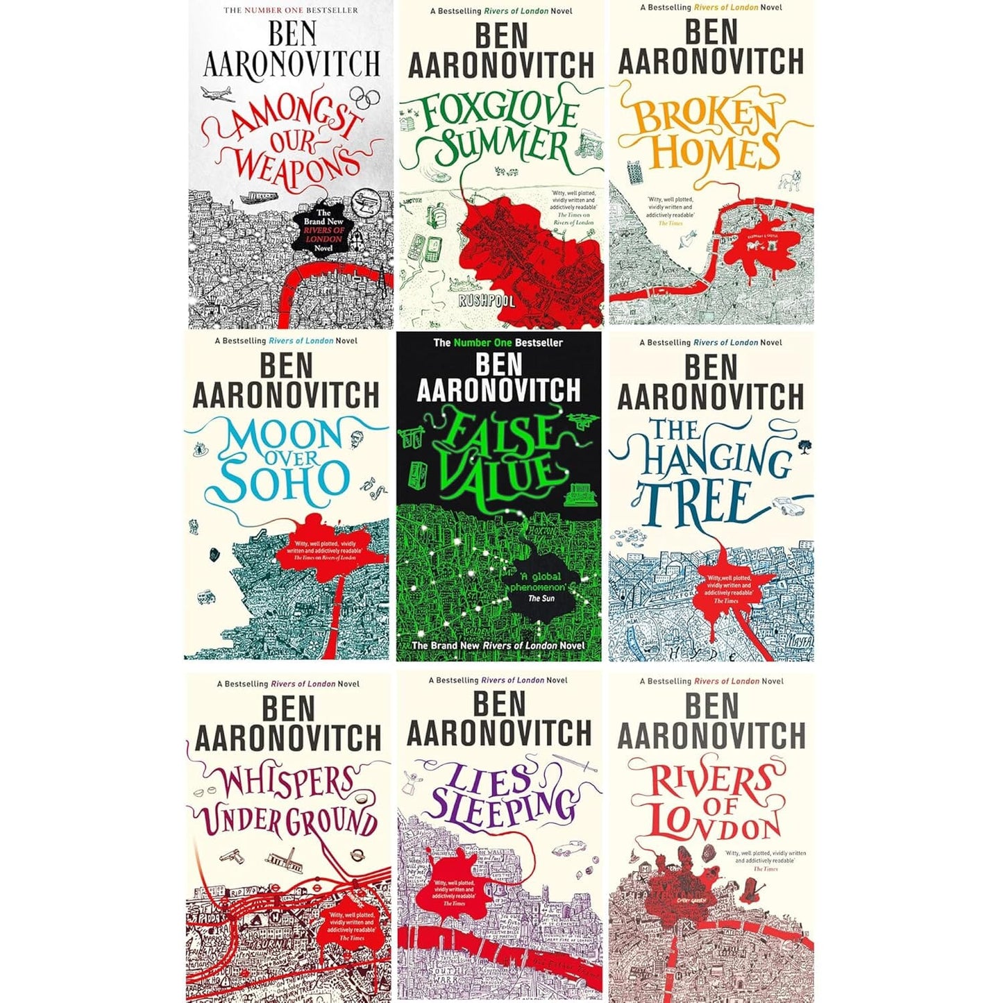 Rivers of London Series by Ben Aaronovitch: Books 1-9 Collection Set - Fiction - Paperback