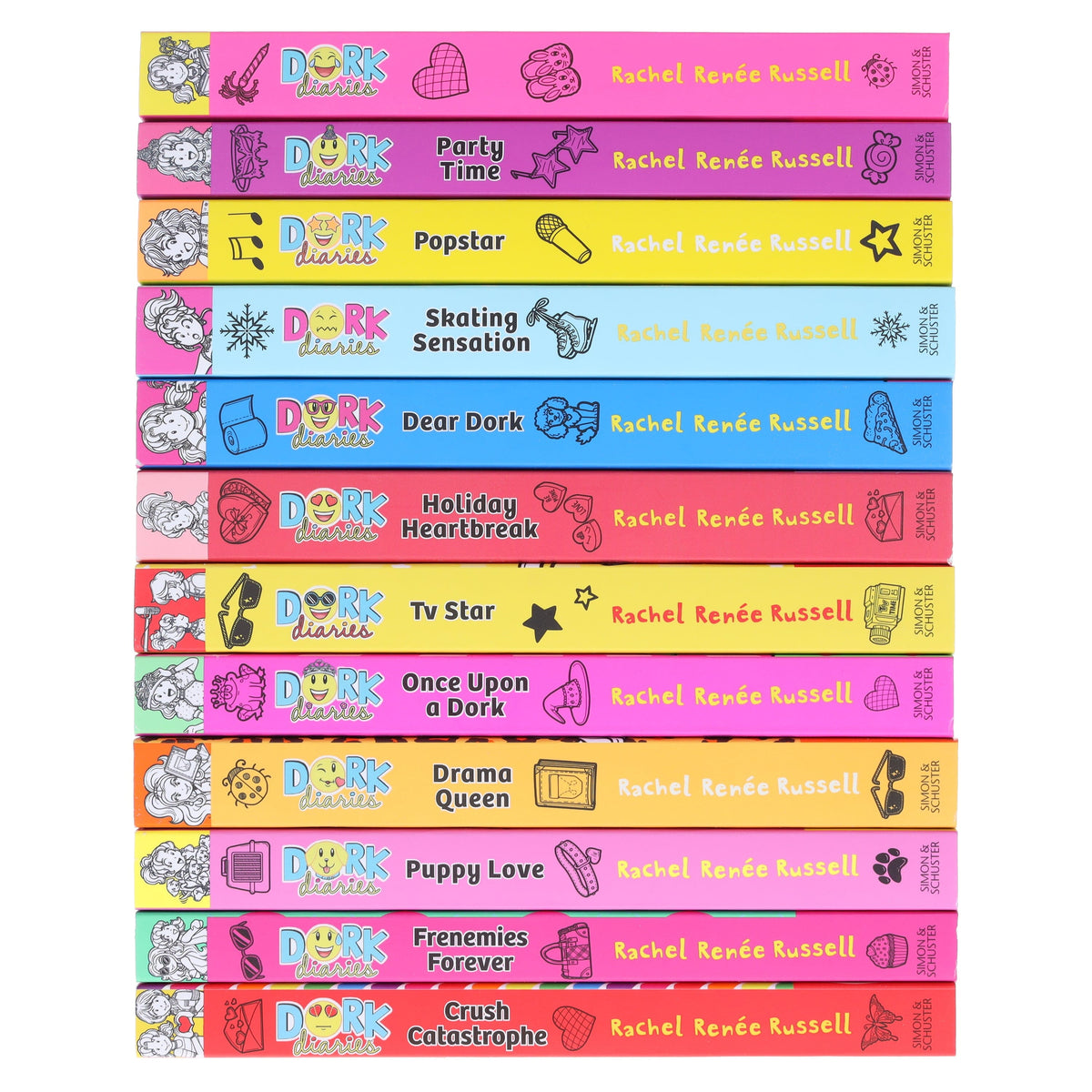 Dork Diaries Series (Vol. 1-12) By Rachel Renee Russell 12 Books Collection Set- Ages 9-14 - Paperback
