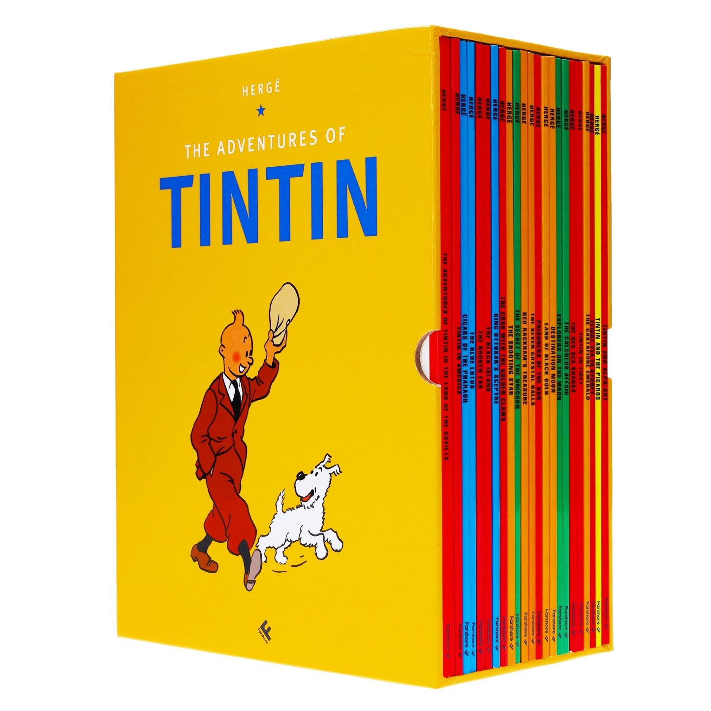 The Adventures of Tintin by Hergé: 90th Anniversary 23 Books Box Set - Ages 7+ - Paperback 7-9 Egmont Publishing