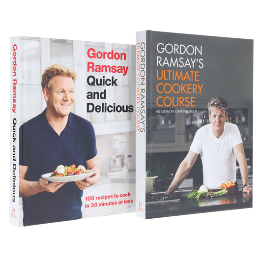 Gordon Ramsay's Cookbook Collection (Quick & Delicious and Ultimate Cookery Course) 2 Books Set - Non Fiction - Hardback