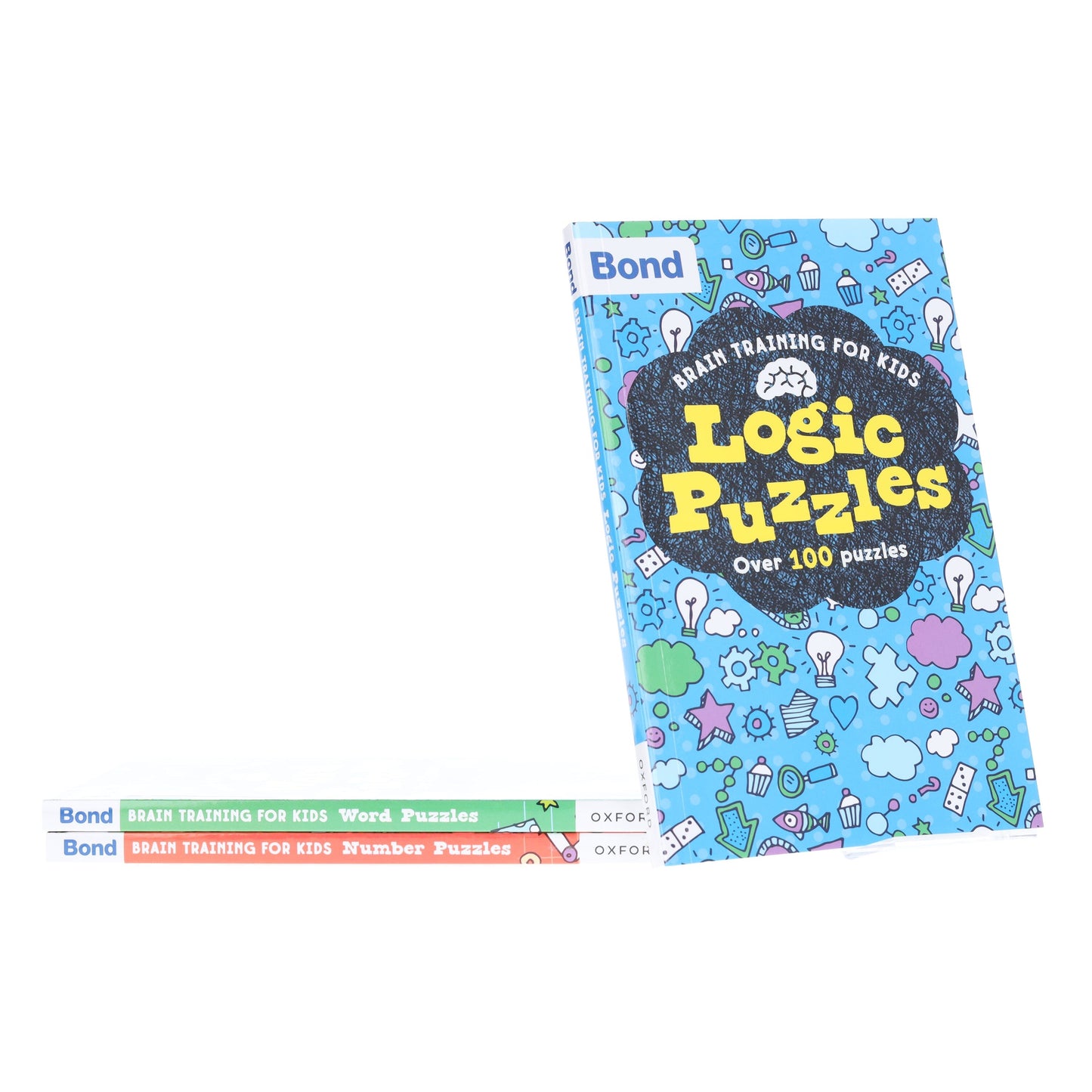 Bond Brain Training Puzzles for Kids Oxford 3 Books Collection Set - Age 7-9 - Paperback