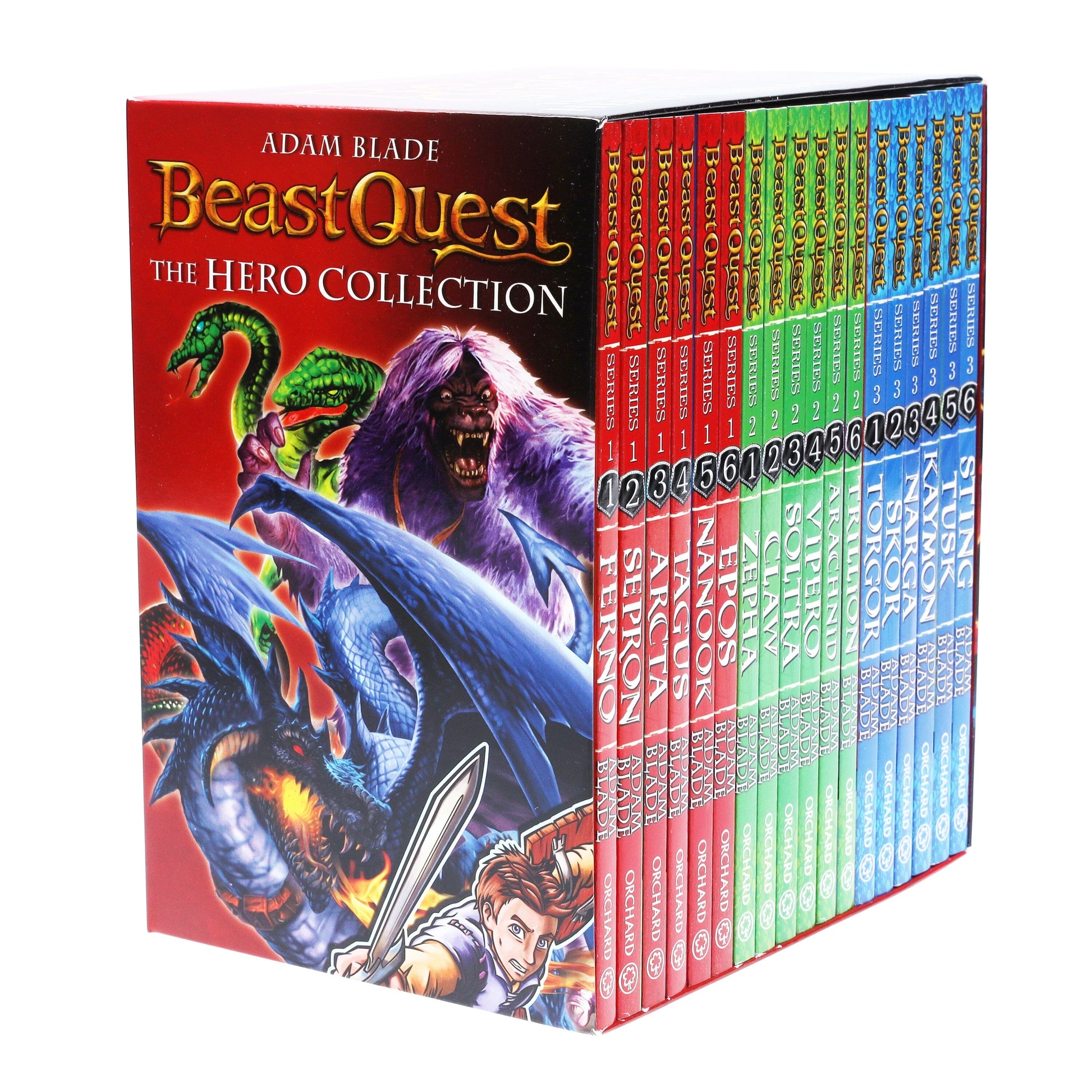 Beast Quest The Hero Series 1, 2 and 3 Collection 18 Books Box Set By Adam Blade - Ages 6+ - Paperback B2D DEALS Orchard Books