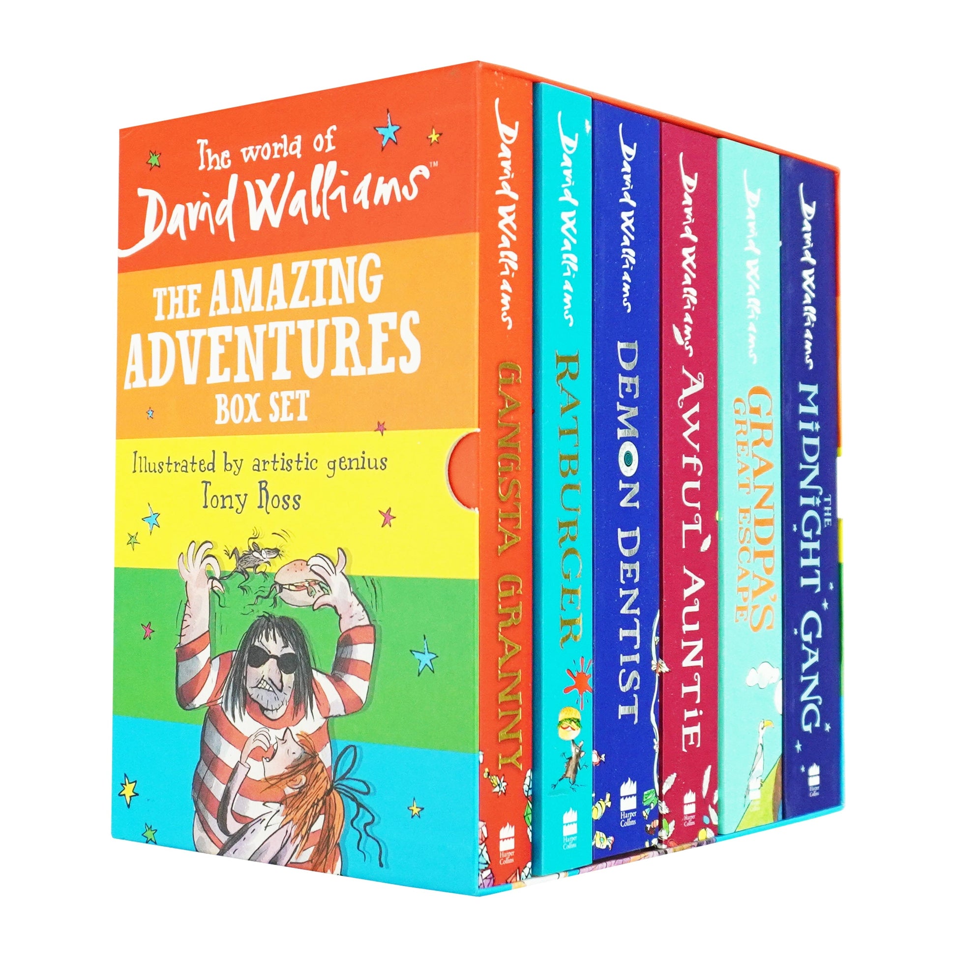 The World of David Walliams: The Amazing Adventures 6 Books Collection Box Set - Ages 8-12 - Paperback 9-14 HarperCollins Publishers